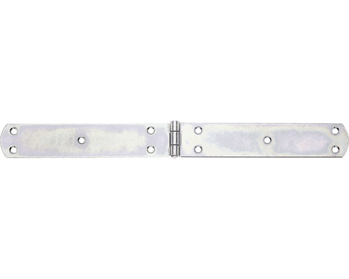 Charnière française 400 x 40 mm galvanisé, passivation couche épaisse 1 pièce Fiches avec languettes et trous de vis