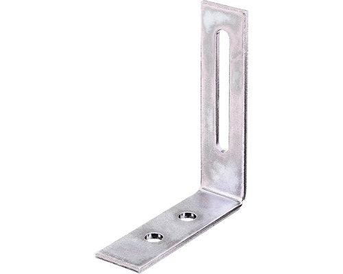 Angle de réglage 65 x 80 x 20 mm galvanisé, passivation couche épaisse 1 pièce Équerre d''assemblage métallique avec trou oblong et deux trous