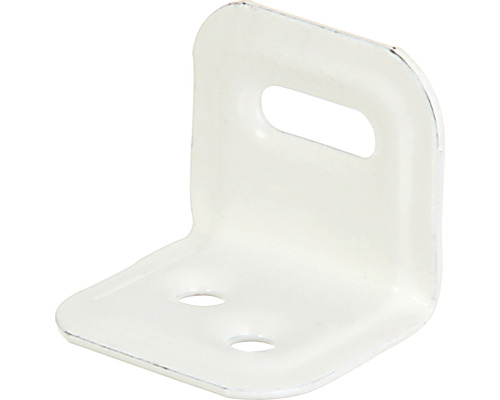 Equerre de réglage Kaiserthal gaufrée 30 x 25 x 25 mm blanc revêtement en plastique 1 pièces Equerre d''assemblage métallique avec trous de fixation