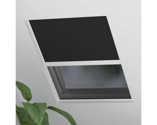 Moustiquaire Soluna pour fenêtre de toit store plissé noir 80x120 cm Store de toit et persienne sur fenêtre de toit