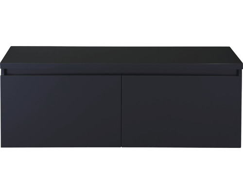 Waschtischunterschrank Sanox Frozen BxHxT 120 x 43 cm x 45 cm Frontfarbe schwarz matt mit Waschtischplatte