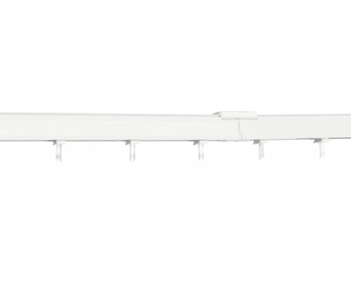 Soluna Schiene Zentralöffnung für Lamellenvorhänge weiss 240x4,4 cm
