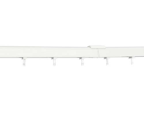 Rail Soluna avec ouverture centrale pour stores californiens blanc 320x4,4 cm