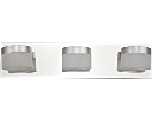 LED FLAIR Wandleuchte 3-flammig 19W 3x630 lm 3000 K warmweiss HxB 100x420 mm Kynosura chrom Dreiflammige Wandleuchte mit Glasschirm