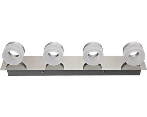 LED FLAIR Wandleuchte 4-flammig 24W 4x630 lm 3000 K warmweiss HxB 100x580 mm Kynosura chrom Wandleuchte mit vier Lampen und Lampenschirmen aus Glas