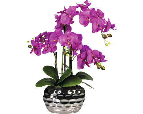 Plante artificielle Phalaenopsis h 55 cm violet