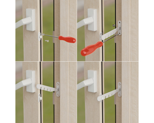 Montage d''une sécurité de fenêtre avec un tournevis