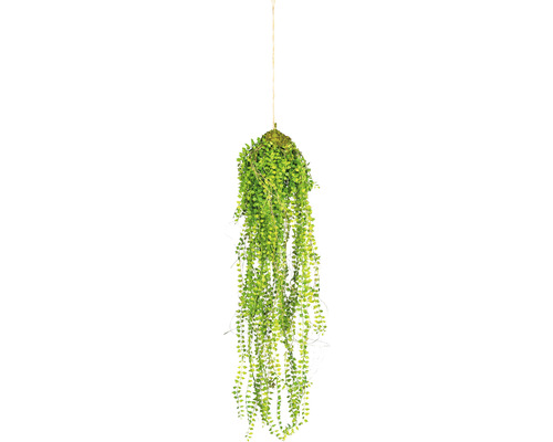 Plante artificielle suspension à petites feuilles h 70 cm vert