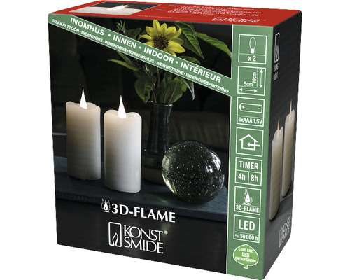 Logo Konstsmide avec deux bougies LED pour l''intérieur