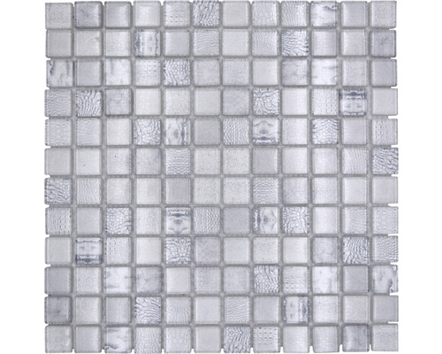 Mosaïque de verre XCM WL14 carré Crystal Wildlife white 29,8x29,8cm