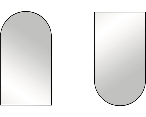 Deux miroirs de formes différentes