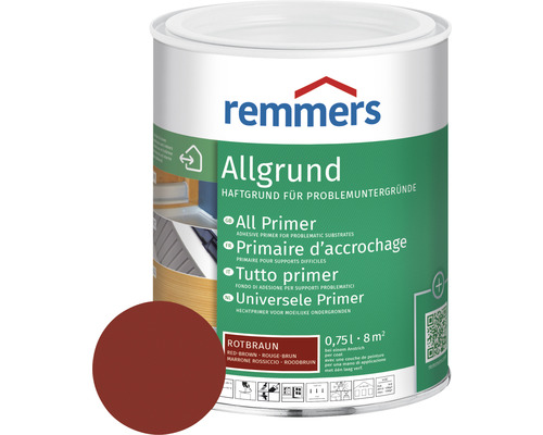 Apprêt Allgrund Remmers bordeaux 750 ml Remmers Allgrund Primaire d''accrochage pour supports difficiles en rouge brun, boîte de 0.75 litre