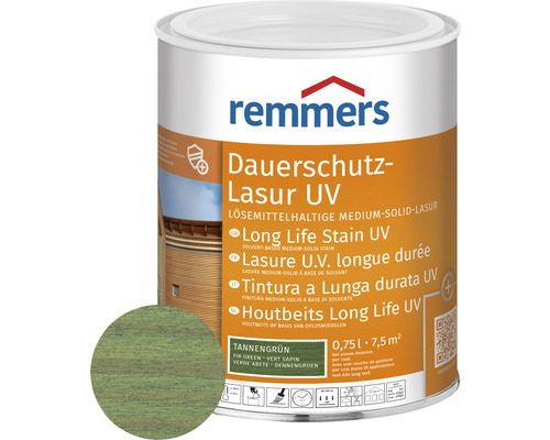 Lasure de protection anti-UV longue durée Remmers vert sapin 750 ml