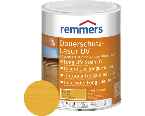 Lasure de protection anti-UV longue durée Remmers pin 750 ml Remmers Dauerschutz-Lasur UV Pin Lasure de protection du bois en boîte