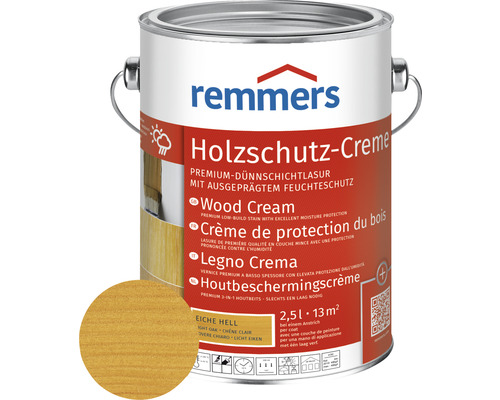 Remmers Holzschutzcreme Eiche Hell 2.5 l Remmers Holzschutz Creme, helle Eiche, 2,5 Liter Dose