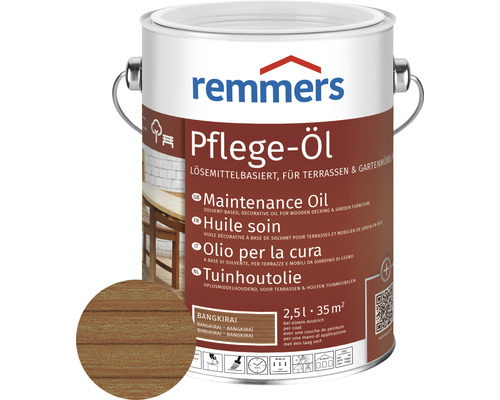 Huile d'entretien Remmers bangkirai 2.5 L Huile d''entretien Remmers pour terrasses et meubles de jardin, à base de solvant, boîte de 2,5 litres