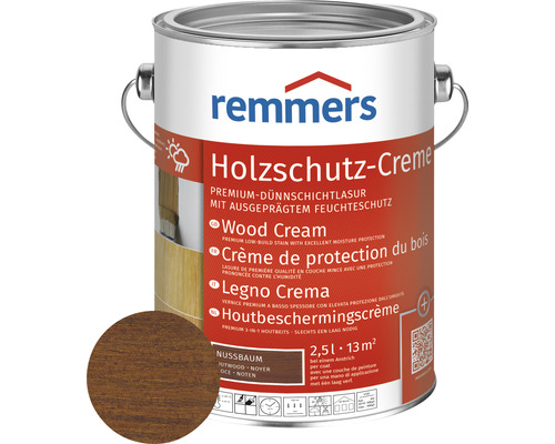 Remmers Holzschutzcreme Nussbaum 2.5 l Remmers Holzschutz-Creme Nussbaum, 2,5 Liter Dose