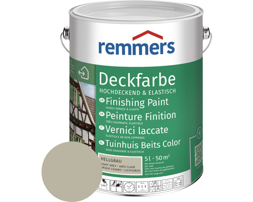 Peinture couvrante pour bois Remmers gris clair 5 l Pot de peinture Remmers, peinture couvrante, gris clair, 5 litres