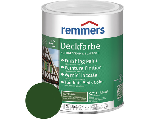 Peinture couvrante pour bois Remmers vert feuillage 750 ml Remmers peinture couvrante couleur feuille verte, en pot