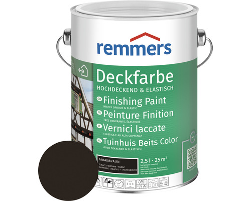 Peinture couvrante pour bois Remmers brun tabac 2.5 l Remmers Peinture de finition brun tabac, pot de 2,5 litres