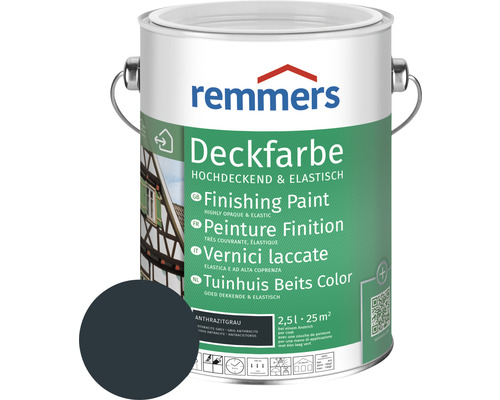 Peinture couvrante pour bois Remmers RAL 7016 gris anthracite 2,5 l
