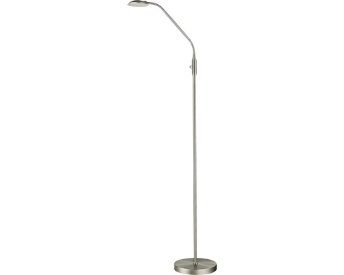 Lampadaire LED FLAIR métal 6W 580 lm 3000 K blanc chaud h 1427 mm Orionis satin/nickel