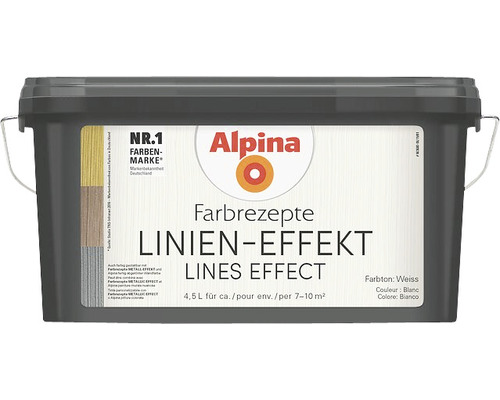 Alpina Effektfarbe Farbrezepte Linien Effekt weiß 4,5 l Alpina Farbe Rezept Linien-Effekt, 4,5 Liter, Farbe Weiss