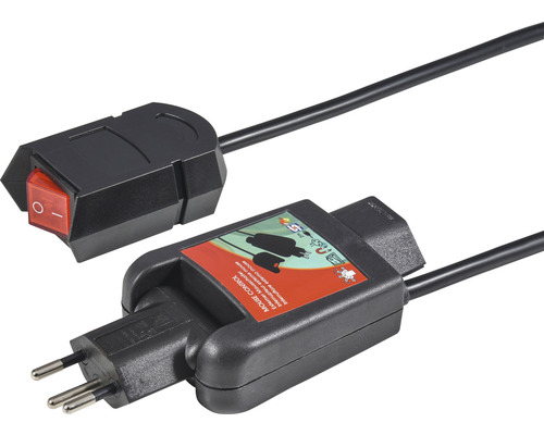 Câble de souris 3x1mm² T12/T13 2m noir Bloc multiprise avec interrupteur et fiche européenne