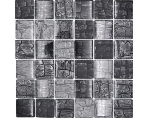 Glasmosaik XCM PF88 Quadrat Crystal Petrified Forest grau 30x30cm