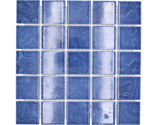 Mosaïque céramique SD 621N carré uni Beach Blue brillant 30,4x30,4cm