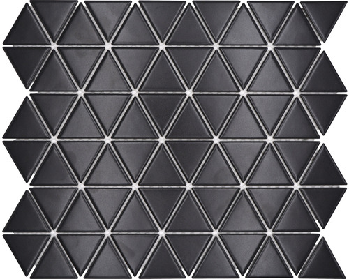 Keramikmosaik CG TR 49 Dreieck uni schwarz matt 25,2x29,1cm