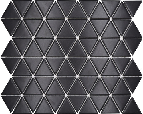 Mosaïque céramique CG TR 49 triangle uni noir mat 25,2x29,1cm Carreau de mosaïque avec éléments triangulaires