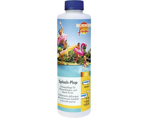 Desinfektion für Planschbecken und Mini-Pools 0,5 Liter Splash-Plop Wasserpflege für Planschbecken und kleine Pools in einer Flasche