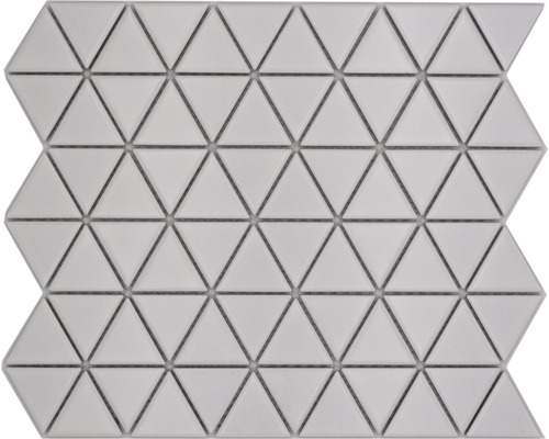 Mosaïque céramique CG TR 41 triangle uni blanc mat 25,2x29,1cm