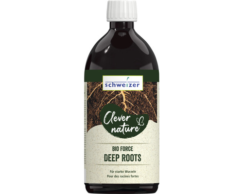 Eric Schweizer Produits de renforcement des plantes Bio Force Deep Roots 1 l Solution de renforcement des plantes Schweizer Clever Nature Bio Force Deep Roots en bouteille