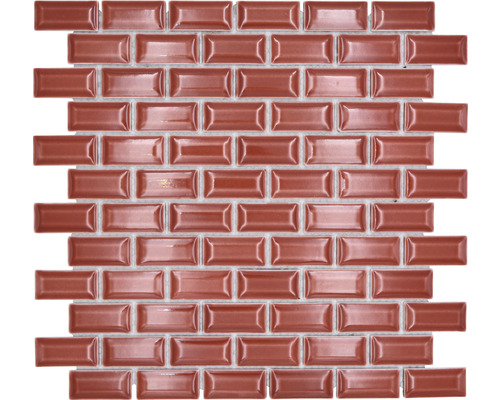 Keramikmosaik CBR 112 Brick Bond Diamond uni rot 30x30cm