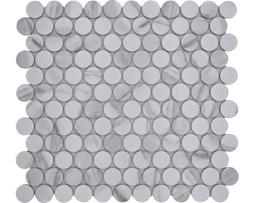 Mosaïque céramique bouton CRG bouton Carrara 31,2x33cm