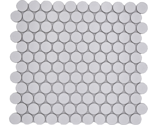 Mosaïque céramique bouton 11G bouton uni blanc mat 31,2x33cm