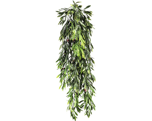 Plante artificielle feuilles d'oliver suspendues h 85 cm vert