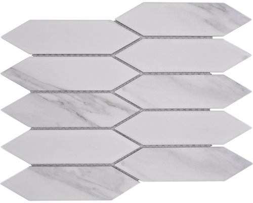 Mosaïque céramique CIM LHX CR hexagone long PICKET Carrara 27,55x31,3cm