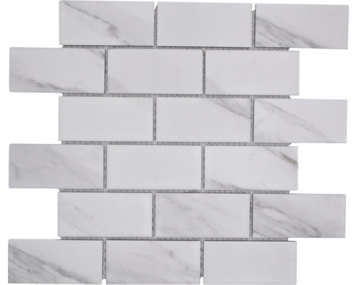Mosaïque céramique CIM BR CR Brick Carrara 29,55x29,1cm Carreau de mosaïque en motif de brique pour revêtement mural