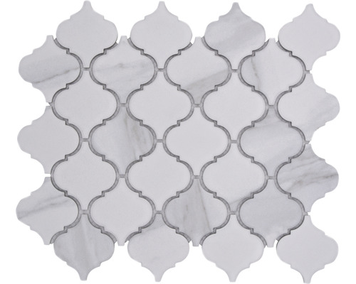 Mosaïque céramique CIM CLP CR Florentiner Carrara 29,3x24,5cm Mosaïque au design oriental pour mur et sol