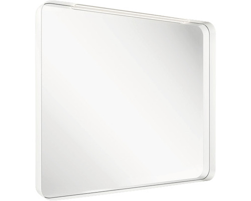 Miroir de salle de bains LED RAVAK Strip I lxhxé 50x70x6,5 cm blanc Miroir rectangulaire avec coins arrondis