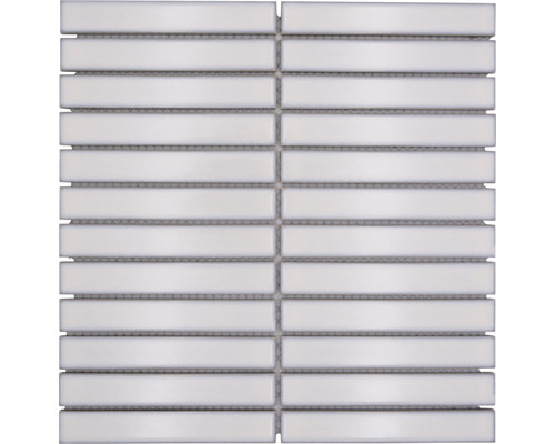 Mosaïque céramique CG ST 230 bâtonnets uni blanc antique brillant 29,6x30cm