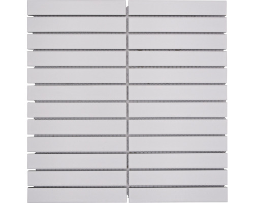 Mosaïque céramique CG ST 220 bâtonnets uni blanc mat 29,6x30cm Mosaïque en céramique avec motif à bâtonnets