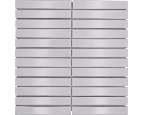 Mosaïque céramique CG ST 210 bâtonnets uni blanc brillant 29,6x30cm