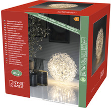 Konst Smide Logo. Verpackung einer LED Dekokugel mit 80 Leuchtdioden für den Innenbereich
