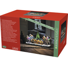 Verpackung einer mechanischen Weihnachtsdekoration mit LEDs der Marke Konstsmide