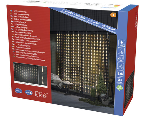 Emballage d''une guirlande lumineuse rideau LED pour l''extérieur