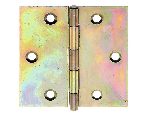 Charnière carrée avec une tige en laiton rivée, 38 x 38 mm, laiton